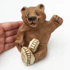  Preview image for WAVING SITTING BROWN BEAR FIGURINE 