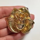 Preview image for GOLD TONE ROSE FLOWER PENDANT BROOCH 