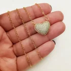  Preview image for GOLD TONE PAVE SET CLEAR CZ HEART 