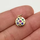  Preview image for GOLD TONE MULTICOLOR CZ ROUND 1/2 INCH 
