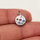  Preview image for SILVER TONE MULTICOLOR CZ ROUND 1/2 INCH 