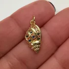  Preview image for GOLD TONE MULTI COLOR CZ SHELL SMALL 