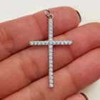  Preview image for SILVER TONE CLEAR CZ CROSS PENDANT 