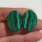  Preview image for PAIR OF OVAL SHAPE MALACHITE FLAT 