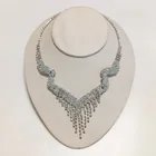  Preview image for SILVER TONE CLEAR RHINESTONES NECKLACE 