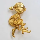  Preview image for GOLD TONE MATTE FINISH ELF SHAPE BROOCH 