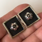  Preview image for VINTAGE SILVER TONE SOCCER BALL SQUARE 