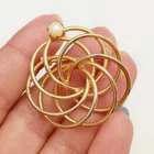  Preview image for VINTAGE GOLD TONE FAUX PEARL OVERLAPING 