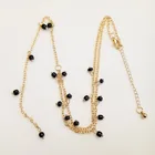  Preview image for GOLD TONE BLACK BEAD Y-CHAIN NECKLACE 