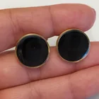  Preview image for GOLD TONE ROUND SHAPE BLACK ENAMEL 