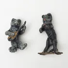  Preview image for 2 SILVER GRAY MATTE TONE KITTY CATS 