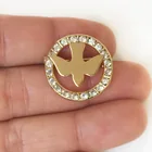  Preview image for GOLD TONE CLEAR CRYSTALS BIRD DOVE ROUND 