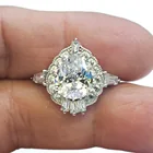  Preview image for Sterling silver pear faceted clear CZ 
