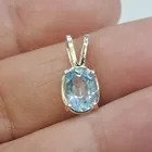  Preview image for Sterling silver oval faceted blue topaz 