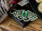  Preview image for Lot# 439 - GREEN RHINESTONE BROOCH - RIN 