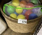  Preview image for Lot# 578 - WOOD BASKET W/ PLASTIC BALLS 