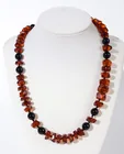  Preview image for Faceted Amber and Black Onyx Bead 