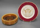  Preview image for Set of Six Gilt Border Amber Glass 