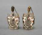  Preview image for Pair of Chinese White Metal Mounted 