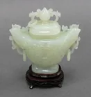  Preview image for Chinese Celadon Jade Censer on Wood 