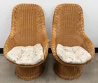  Preview image for Pair of Wicker High Back Lounge Chairs, 