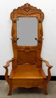  Preview image for Victorian Oak Mirrored Back Hall Bench, 
