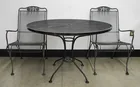  Preview image for Black Painted Outdoor Table and Pair 