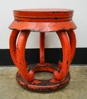  Preview image for Chinese Red Lacquered Barrel Form Stool, 