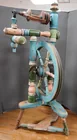  Preview image for Decorated Fruitwood Flax Spinning Wheel, 
