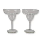  Preview image for 2pc Clear Glass Margarita Glasses 