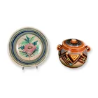  Preview image for 2pc Hand-Painted Pottery Including a 