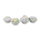  Preview image for 4pc Porcelain Flower Basket Ornaments 