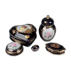  Preview image for 5pc Limoges Cobalt Porcelain Lidded Jar 
