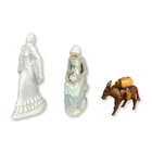  Preview image for 3pc Porcelain and Wood Figurines 