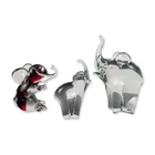  Preview image for 3pc Blown Crystal and Glass Elephant 