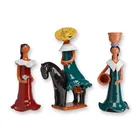  Preview image for 3pc Faceless Folk Art Terracotta Female 