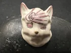  Preview image for Sweet Signed Pottery Sleeping Cat Pin 