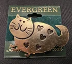  Preview image for Heart Spotted Cat Pin , Brass Colored 