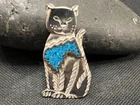  Preview image for Signed Silver Tone Cat Pin Accented With 