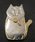  Preview image for Two Toned Vintage MJ Cat Pin Pendant 