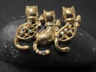  Preview image for Three Cat's Silhouette Gold tone Pin 