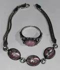  Preview image for Vintage Sterling Silver Pink Tiger Eye 