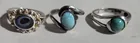  Preview image for (3) Sterling Silver 925 Assorted Blue 