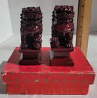  Preview image for Vintage Pair Rising Red Foo Dogs, 