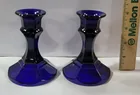 Preview image for Vintage Libbey Cobalt Blue Taper Candle 