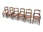  Preview image for Six Wooden Chairs with Needlepoint Seats 