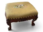  Preview image for Ornate Wood Footstool with Needlepoint 