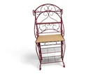  Preview image for Red Metal Baker's Rack With Wood Shelf 