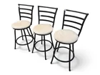  Preview image for Three Metal Bar Stools With Upholstered 