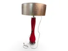  Preview image for Red Glass Table Lamp with Metallic Shade 